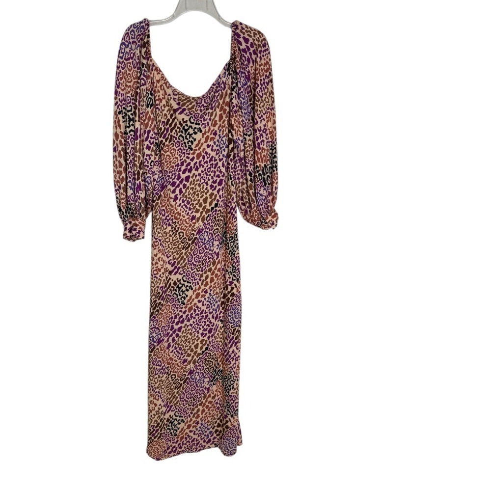 Carolina K Leopard Print Cowl Neck Maxi Dress Mauve Blush Size S - Picture 12 of 16